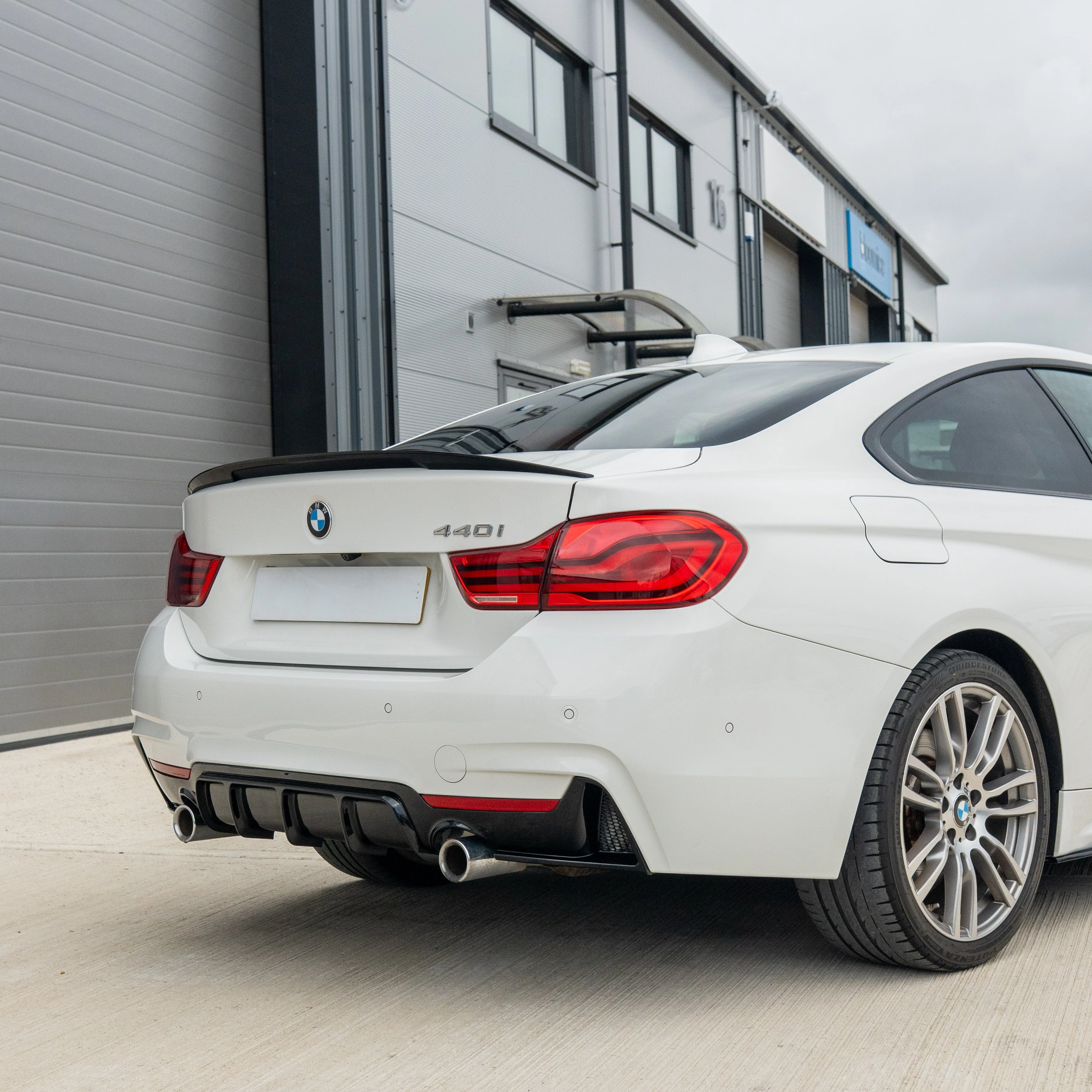BMW 4 SERIES F32 GLOSS BLACK FULL KIT (DUAL EXHAUST) - MP STYLE - BLAK BY CT CARBON-Kit-BLAK BY CT-CT Carbon - High-quality carbon fiber and gloss black aerodynamic parts for premium sports and luxury vehicles.