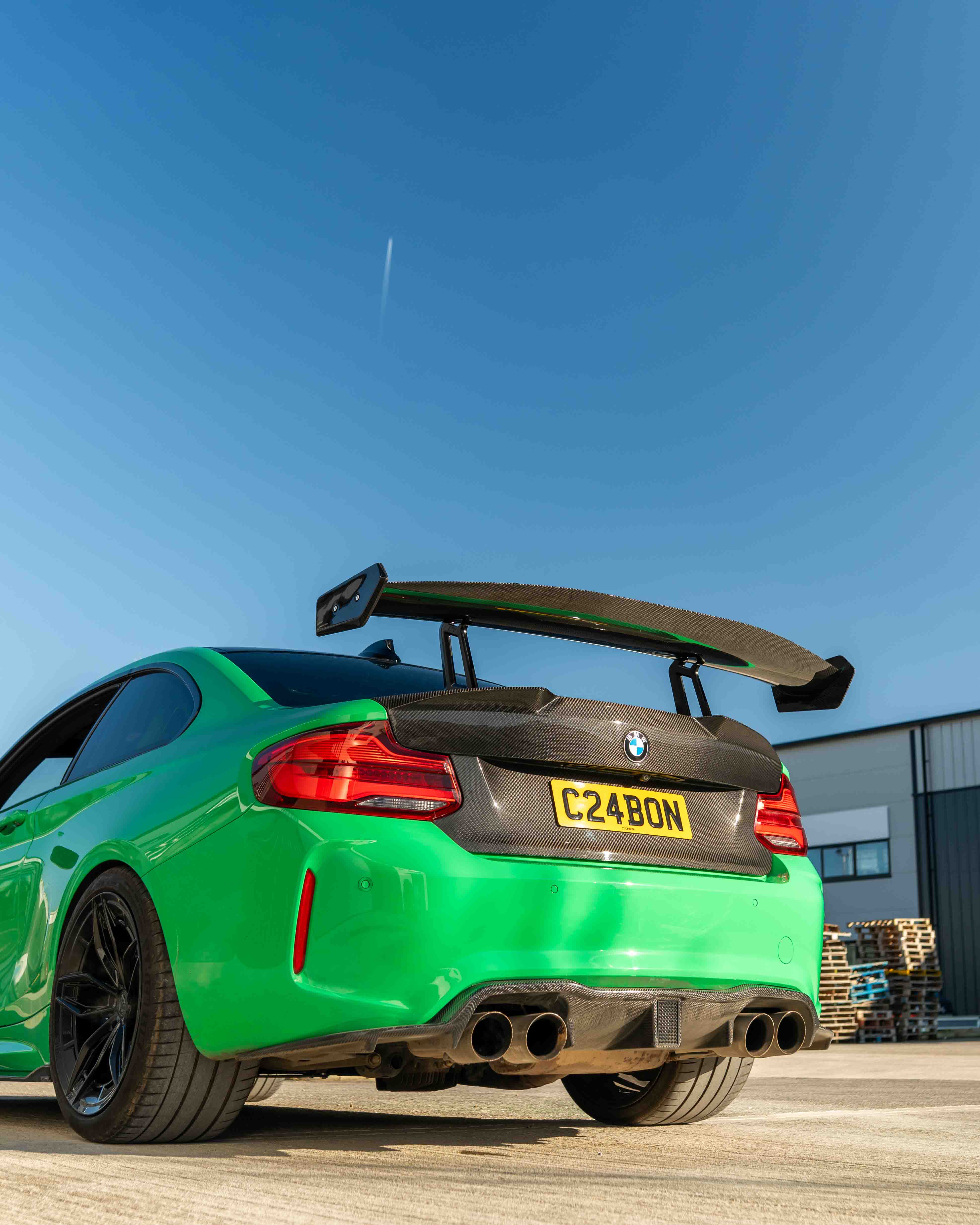 BMW F87 M2/M2C & F22 2 SERIES CARBON FIBRE SWAN NECK WING - CT DESIGN-Spoiler-CT CARBON-CT Carbon - High-quality carbon fiber and gloss black aerodynamic parts for premium sports and luxury vehicles.
