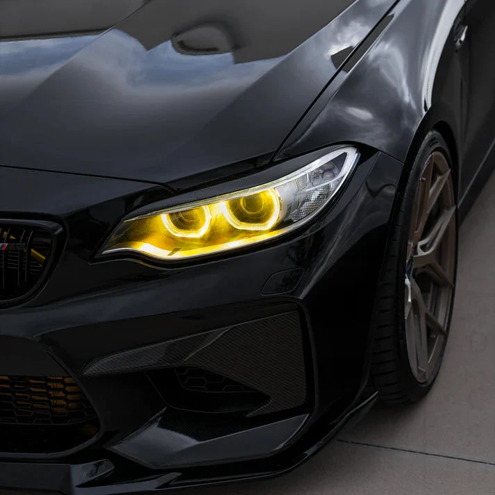 BMW F87 M2/M2C PRE-LCI YELLOW XENON DRL MODULE SET (2014-2018)-DRL-CT CARBON-CT Carbon - High-quality carbon fiber and gloss black aerodynamic parts for premium sports and luxury vehicles.