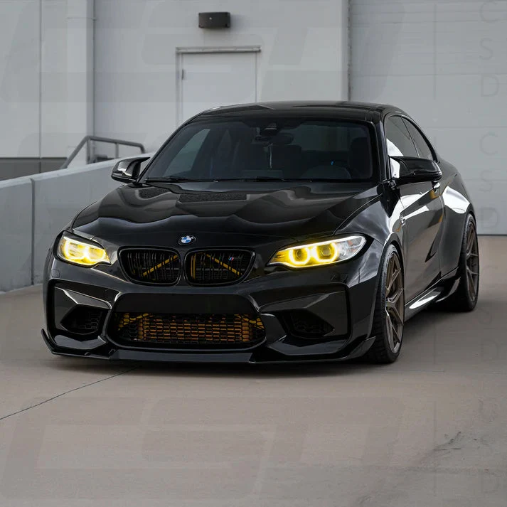 BMW F87 M2/M2C PRE-LCI YELLOW XENON DRL MODULE SET (2014-2018)-DRL-CT CARBON-CT Carbon - High-quality carbon fiber and gloss black aerodynamic parts for premium sports and luxury vehicles.