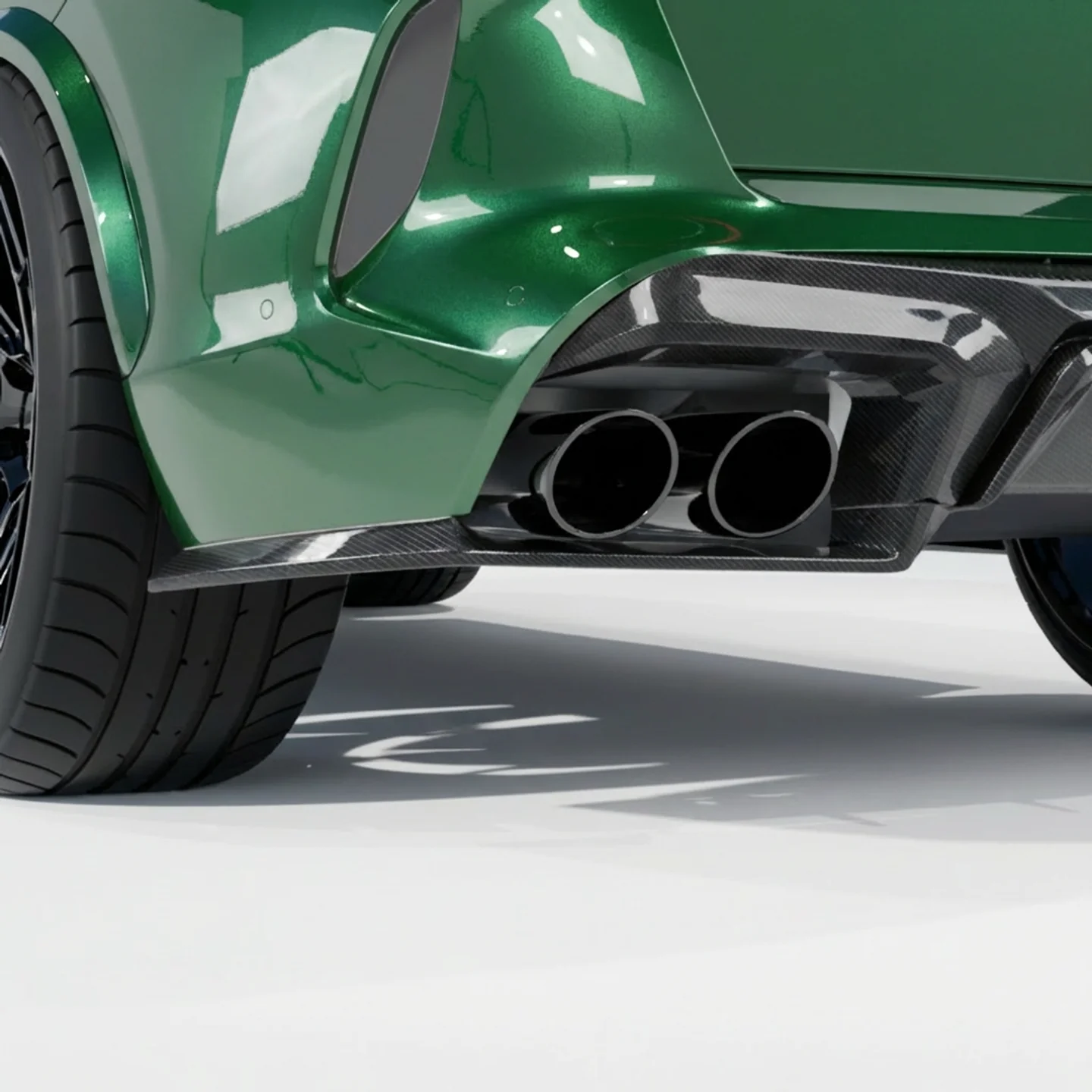 BMW F95 X5M 2019+ DRY CARBON FIBRE REAR BUMPER CORNERS - V1