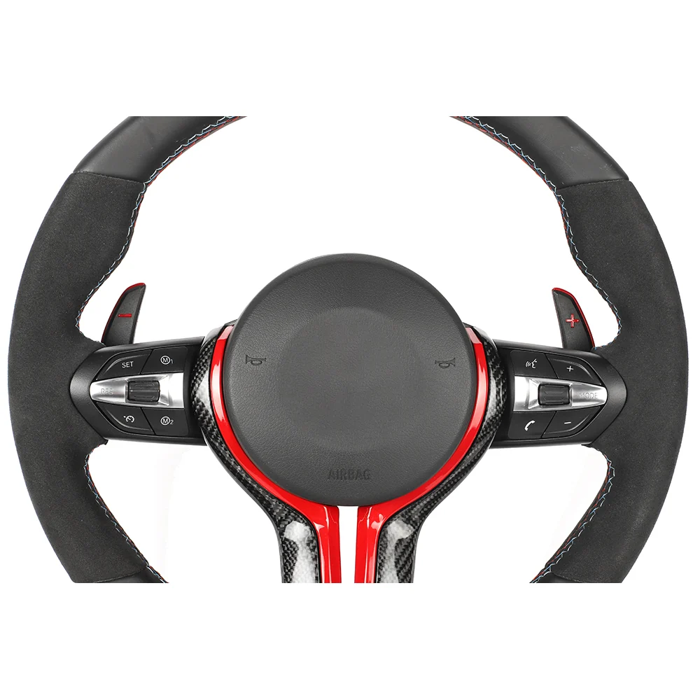 BMW FXX LEATHER / ALCANTARA / FLAT BOTTOM CUSTOM STEERING WHEEL-Custom Steering Wheels-CT CARBON-CT Carbon - High-quality carbon fiber and gloss black aerodynamic parts for premium sports and luxury vehicles.