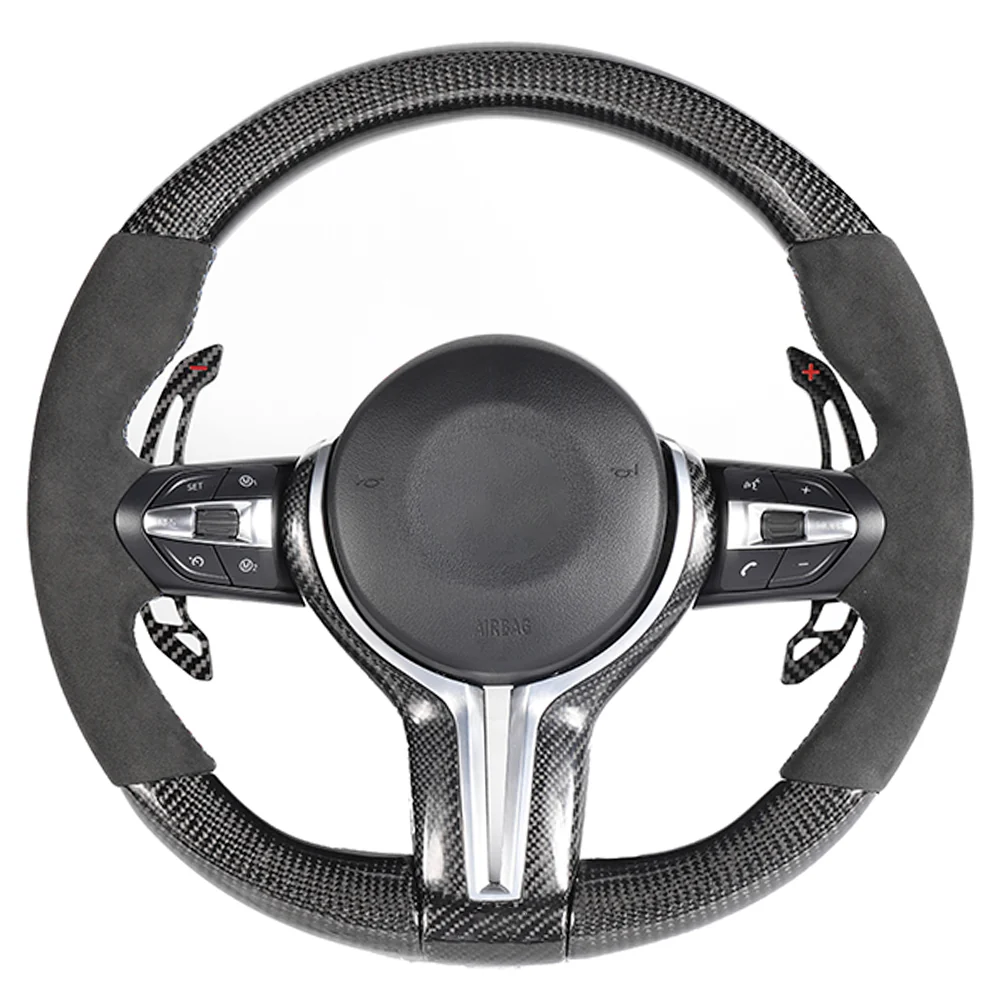 BMW FXX CARBON FIBRE / ALCANTARA CUSTOM STEERING WHEEL-Custom Steering Wheels-CT CARBON-CT Carbon - High-quality carbon fiber and gloss black aerodynamic parts for premium sports and luxury vehicles.