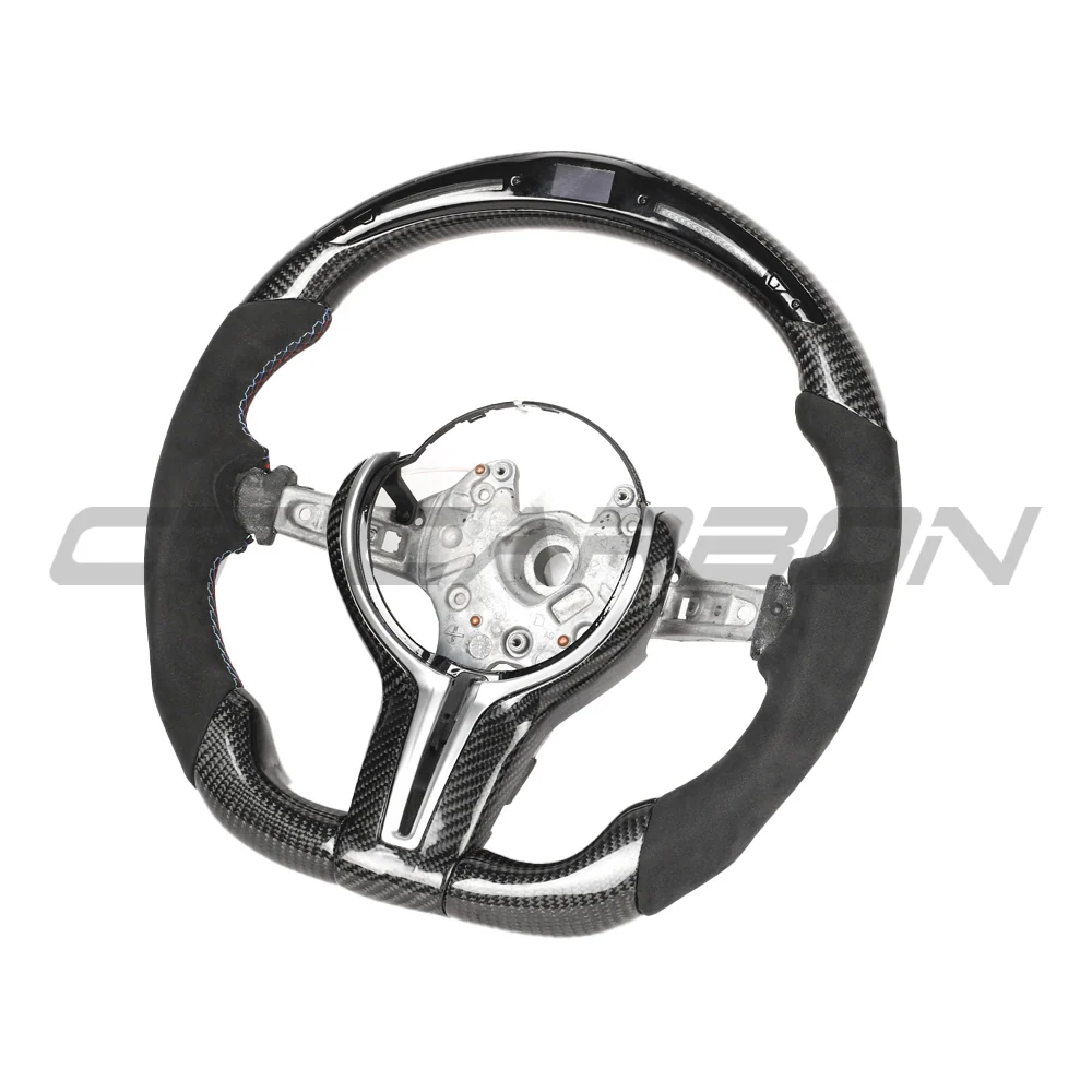 BMW FXX CARBON FIBRE / ALCANTARA / LED FLAT BOTTOM CUSTOM STEERING WHEEL-Custom Steering Wheels-CT CARBON-CT Carbon - High-quality carbon fiber and gloss black aerodynamic parts for premium sports and luxury vehicles.