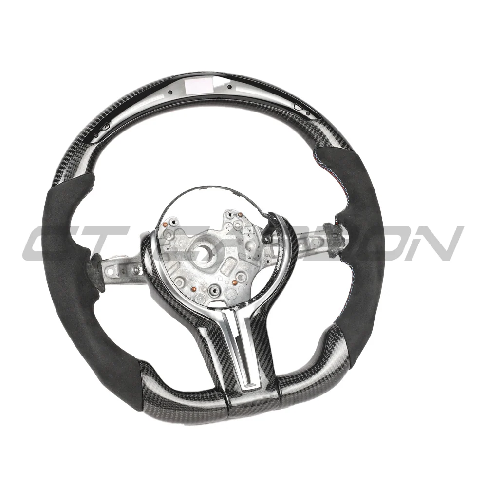 BMW FXX CARBON FIBRE / ALCANTARA / LED FLAT BOTTOM CUSTOM STEERING WHEEL-Custom Steering Wheels-CT CARBON-CT Carbon - High-quality carbon fiber and gloss black aerodynamic parts for premium sports and luxury vehicles.