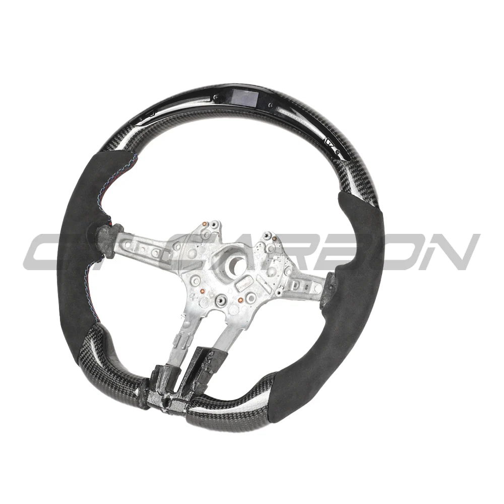 BMW FXX CARBON FIBRE / ALCANTARA / LED FLAT BOTTOM CUSTOM STEERING WHEEL-Custom Steering Wheels-CT CARBON-CT Carbon - High-quality carbon fiber and gloss black aerodynamic parts for premium sports and luxury vehicles.