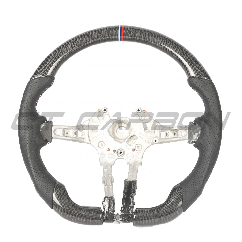 BMW FXX CARBON FIBRE & LEATHER FLAT BOTTOM CUSTOM STEERING WHEEL