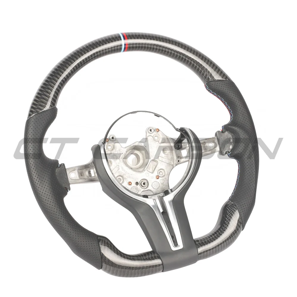 BMW FXX CARBON FIBRE & LEATHER FLAT BOTTOM CUSTOM STEERING WHEEL