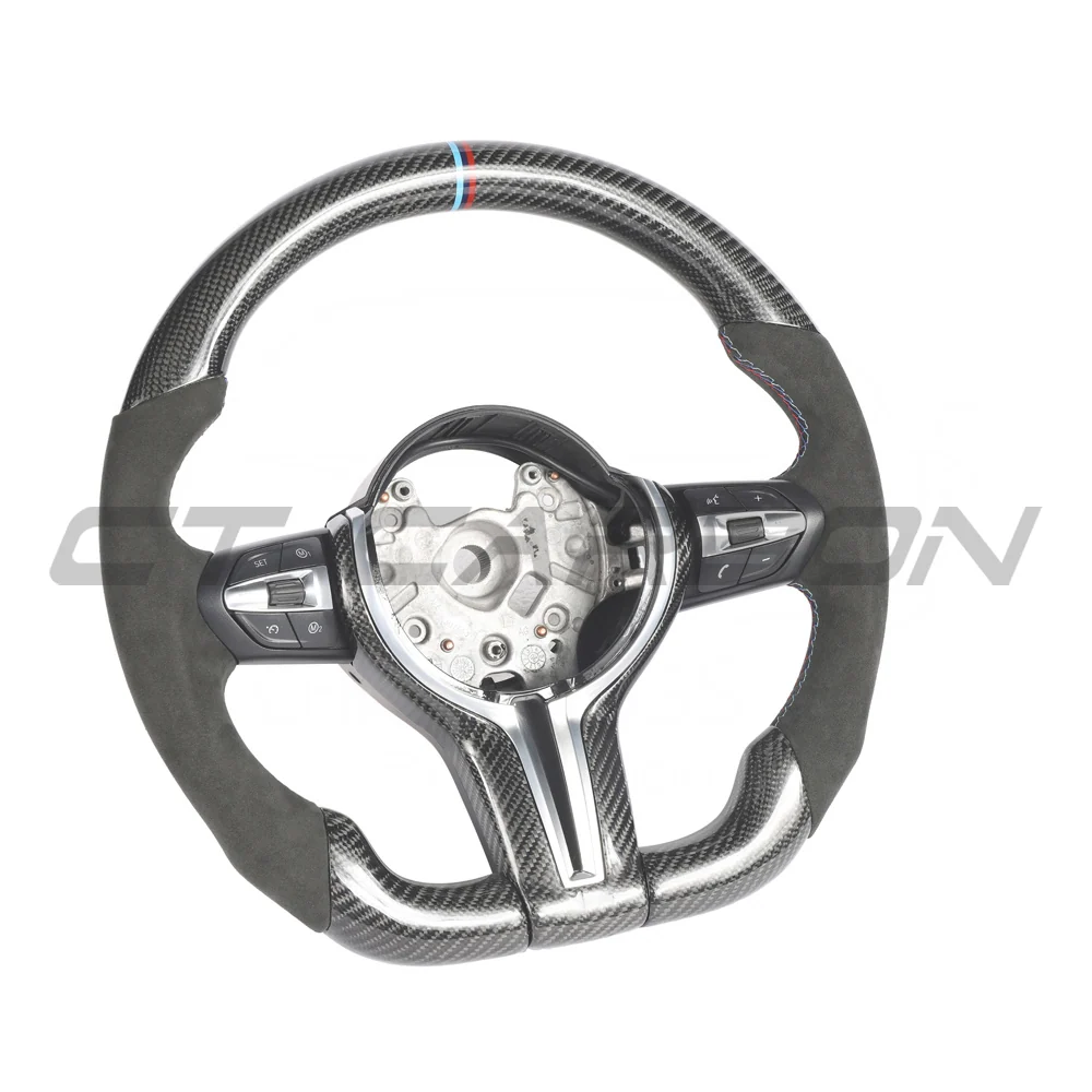 BMW FXX CARBON FIBRE & LEATHER FLAT BOTTOM CUSTOM STEERING WHEEL