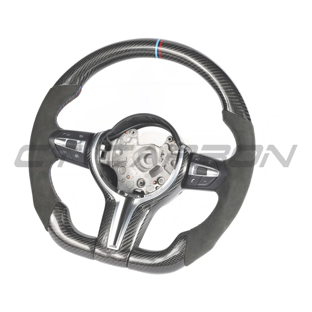 BMW FXX CARBON FIBRE & LEATHER FLAT BOTTOM CUSTOM STEERING WHEEL
