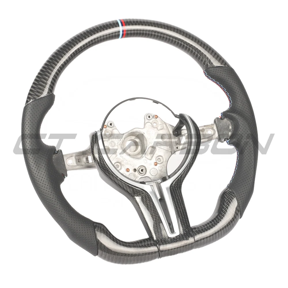 BMW FXX CARBON FIBRE & LEATHER FLAT BOTTOM CUSTOM STEERING WHEEL