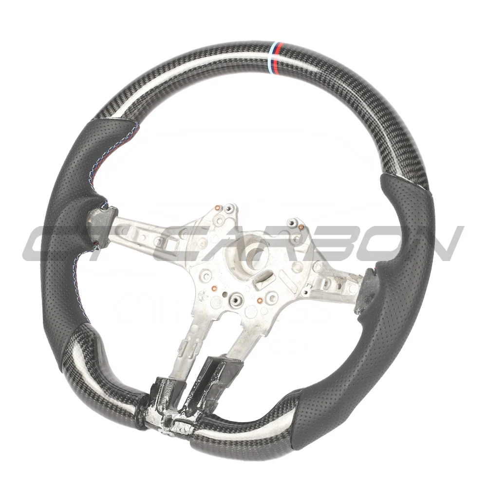 BMW FXX CARBON FIBRE & LEATHER FLAT BOTTOM CUSTOM STEERING WHEEL