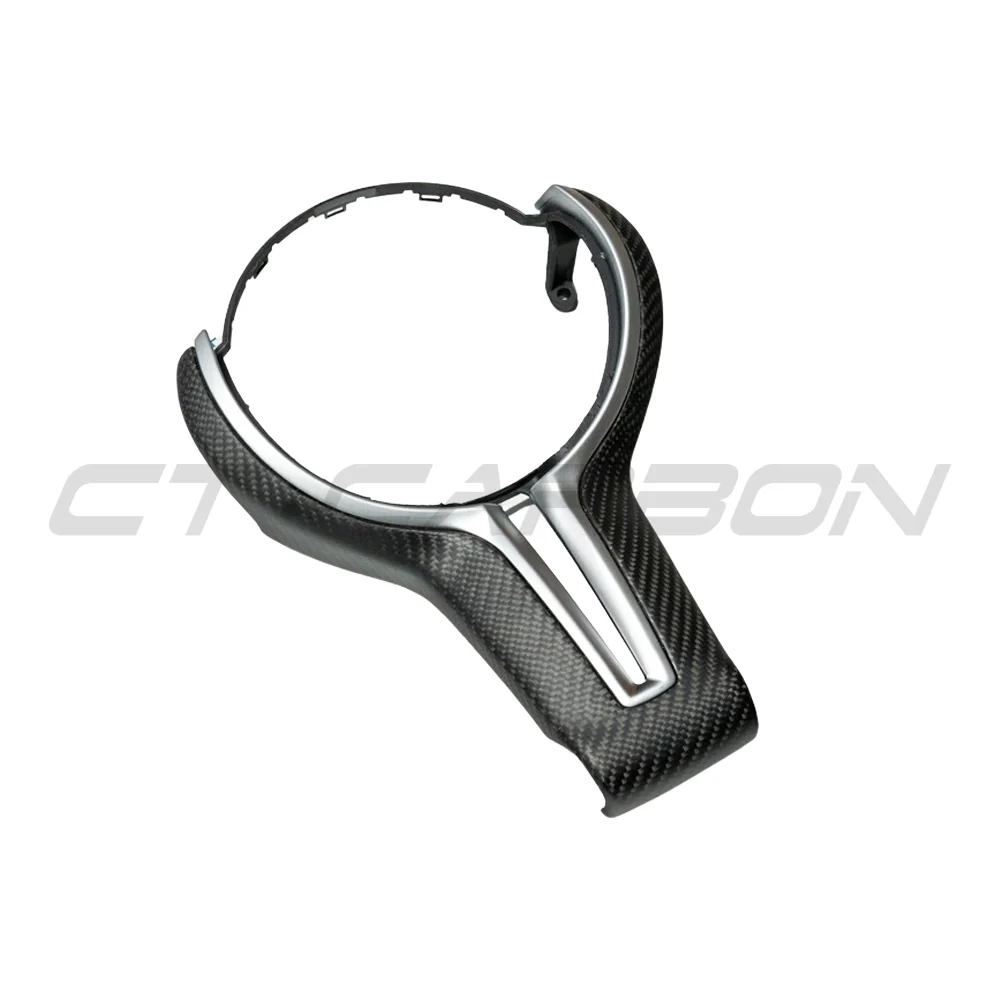 BMW Fxx M CAR MATTE CARBON FIBRE STEERING WHEEL TRIM-Accessories-CT CARBON-CT Carbon - High-quality carbon fiber and gloss black aerodynamic parts for premium sports and luxury vehicles.