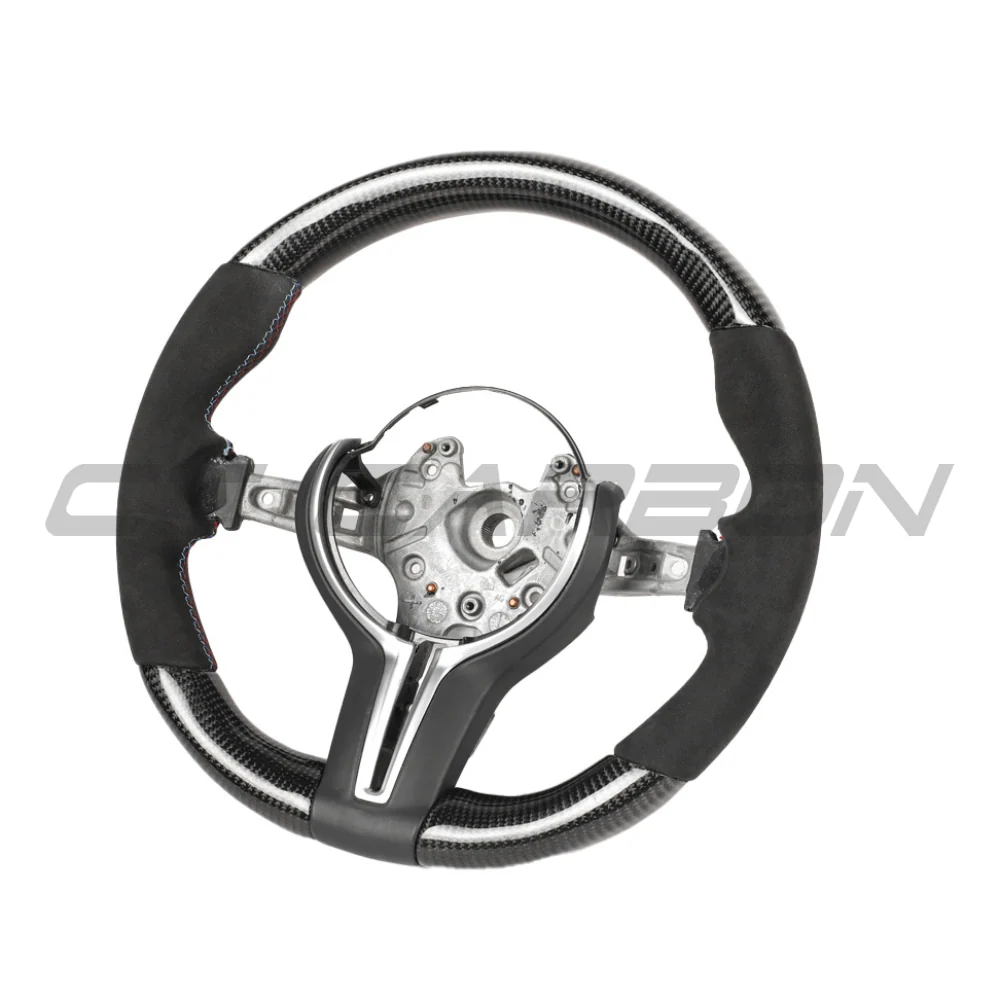 BMW FXX CARBON FIBRE & ALCANTARA ROUND CUSTOM STEERING WHEEL