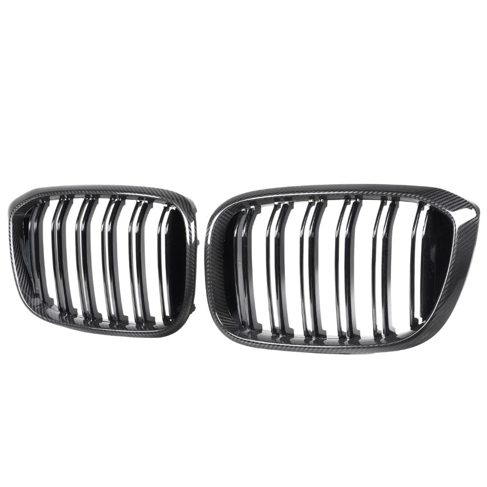BMW G01 X3 2017-2021 DOUBLE SLAT CARBON FIBRE GRILLES-Accessories-CT CARBON-CT Carbon - High-quality carbon fiber and gloss black aerodynamic parts for premium sports and luxury vehicles.