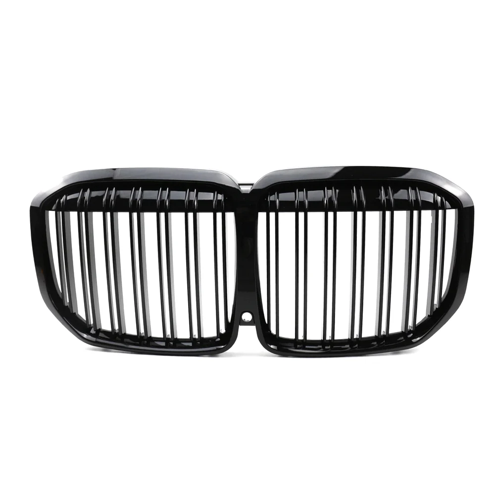 BMW G07 X7 FRONT DOUBLE SLAT FRONT GRILLE-Grille-BLAK BY CT-CT Carbon - High-quality carbon fiber and gloss black aerodynamic parts for premium sports and luxury vehicles.