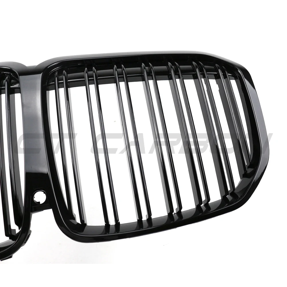 BMW G07 X7 FRONT DOUBLE SLAT FRONT GRILLE-Grille-BLAK BY CT-CT Carbon - High-quality carbon fiber and gloss black aerodynamic parts for premium sports and luxury vehicles.