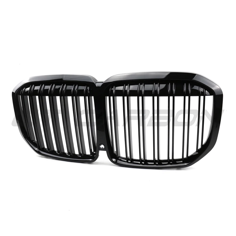 BMW G07 X7 FRONT DOUBLE SLAT FRONT GRILLE-Grille-BLAK BY CT-CT Carbon - High-quality carbon fiber and gloss black aerodynamic parts for premium sports and luxury vehicles.
