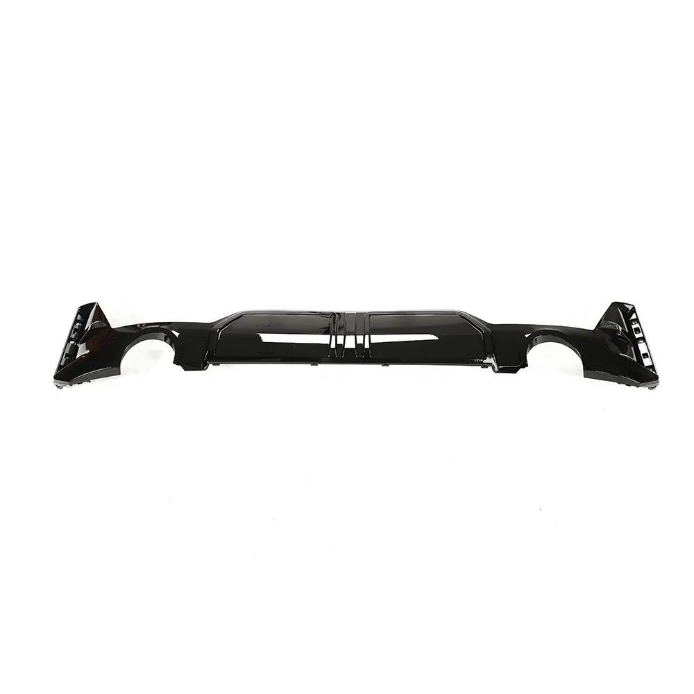 BMW 3 SERIES G20/G21 GLOSS BLACK LCI DIFFUSER (ROUND TIPS)-Diffuser-BLAK BY CT-CT Carbon - High-quality carbon fiber and gloss black aerodynamic parts for premium sports and luxury vehicles.
