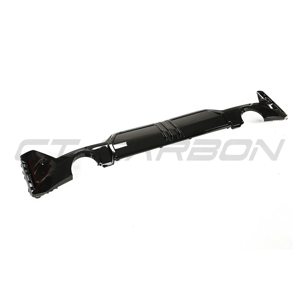 BMW 3 SERIES G20/G21 GLOSS BLACK LCI DIFFUSER (ROUND TIPS)-Diffuser-BLAK BY CT-CT Carbon - High-quality carbon fiber and gloss black aerodynamic parts for premium sports and luxury vehicles.