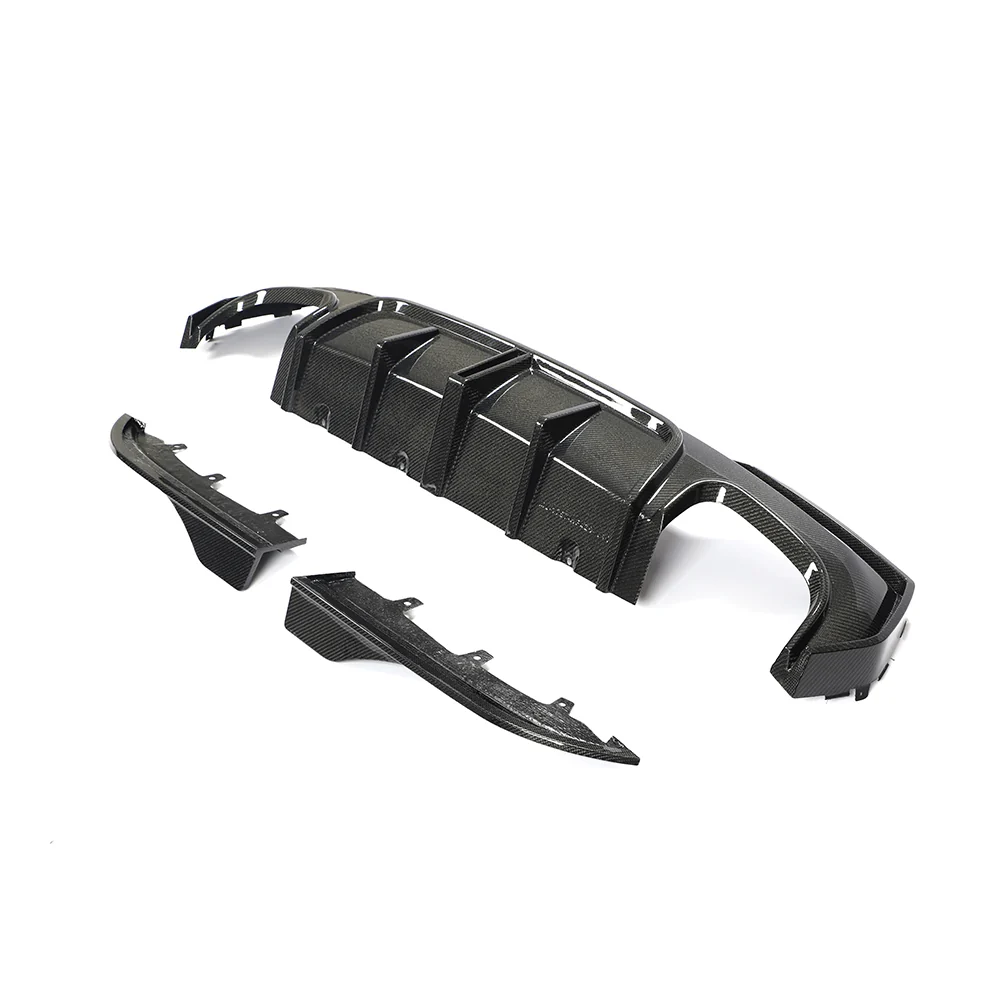 BMW 4 SERIES 2020+ G22/G23 QUAD TIP CARBON FIBRE DIFFUSER-Diffuser-CT CARBON-CT Carbon - High-quality carbon fiber and gloss black aerodynamic parts for premium sports and luxury vehicles.