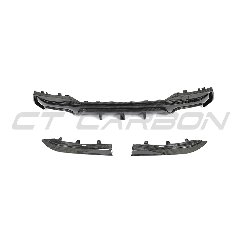 BMW 4 SERIES 2020+ G22/G23 QUAD TIP CARBON FIBRE DIFFUSER-Diffuser-CT CARBON-CT Carbon - High-quality carbon fiber and gloss black aerodynamic parts for premium sports and luxury vehicles.