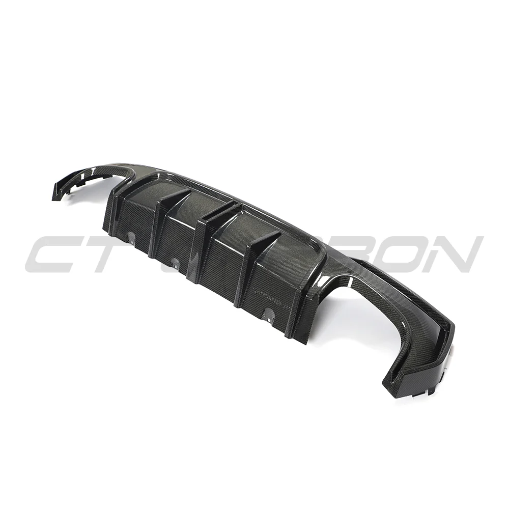 BMW 4 SERIES 2020+ G22/G23 QUAD TIP CARBON FIBRE DIFFUSER-Diffuser-CT CARBON-CT Carbon - High-quality carbon fiber and gloss black aerodynamic parts for premium sports and luxury vehicles.