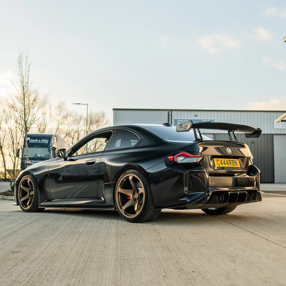 BMW G87 M2 & G42 2 SERIES CARBON FIBRE SWAN NECK WING - CT DESIGN-Spoiler-CT CARBON-CT Carbon - High-quality carbon fiber and gloss black aerodynamic parts for premium sports and luxury vehicles.