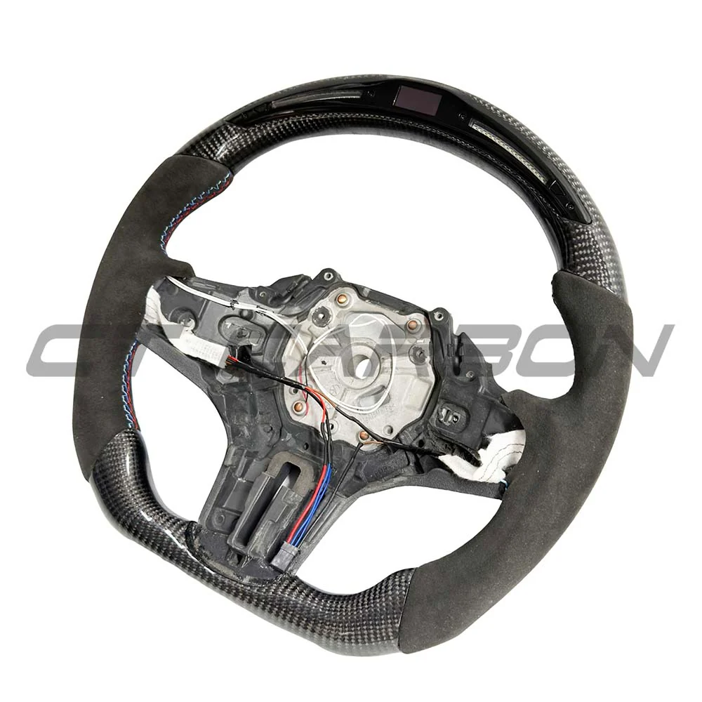 BMW GXX ALCANTARA/CARBON FIBRE/LED FLAT BOTTOM STEERING WHEEL