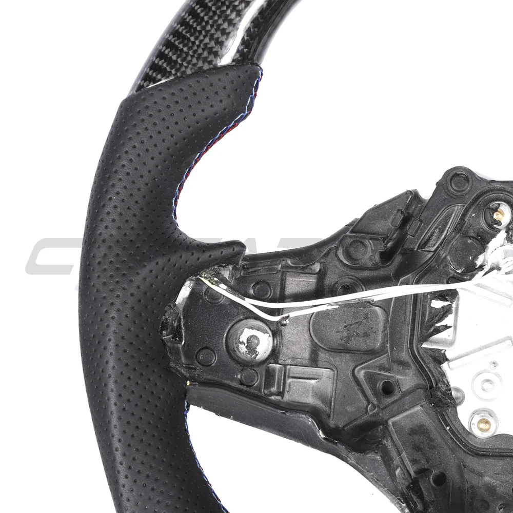 BMW GXX CARBON FIBRE / LEATHER / LED FLAT BOTTOM CUSTOM STEERING WHEEL-Custom Steering Wheels-CT CARBON-CT Carbon - High-quality carbon fiber and gloss black aerodynamic parts for premium sports and luxury vehicles.