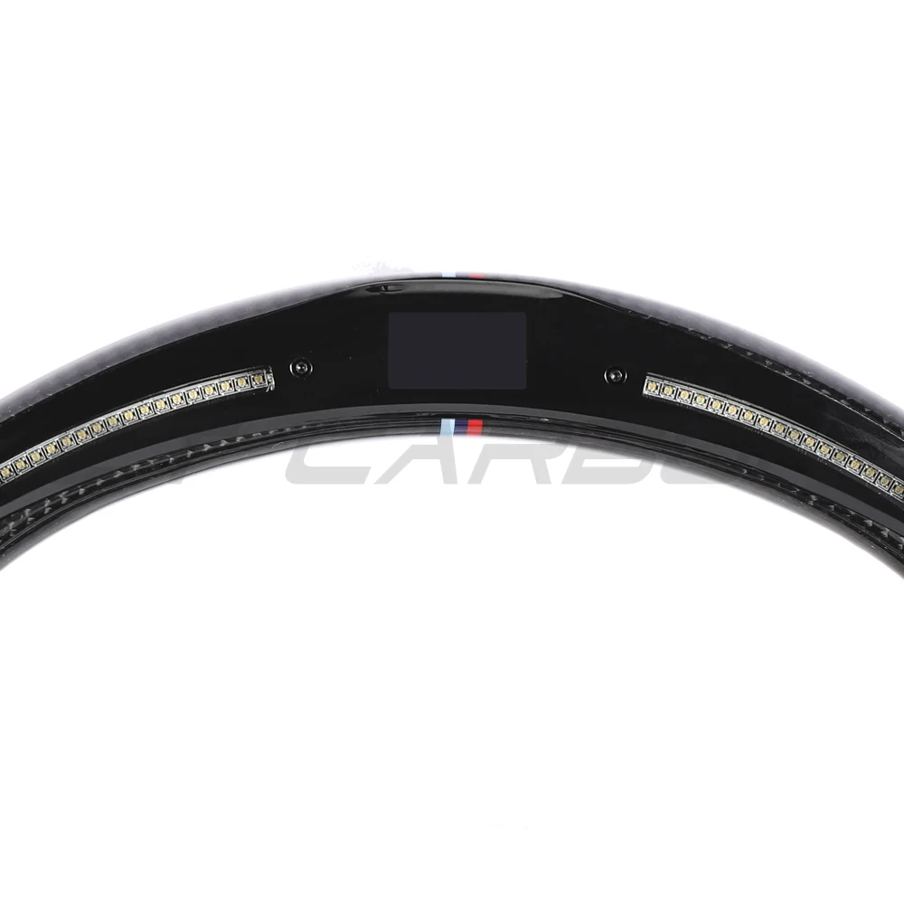 BMW GXX CARBON FIBRE / LEATHER / LED FLAT BOTTOM CUSTOM STEERING WHEEL-Custom Steering Wheels-CT CARBON-CT Carbon - High-quality carbon fiber and gloss black aerodynamic parts for premium sports and luxury vehicles.