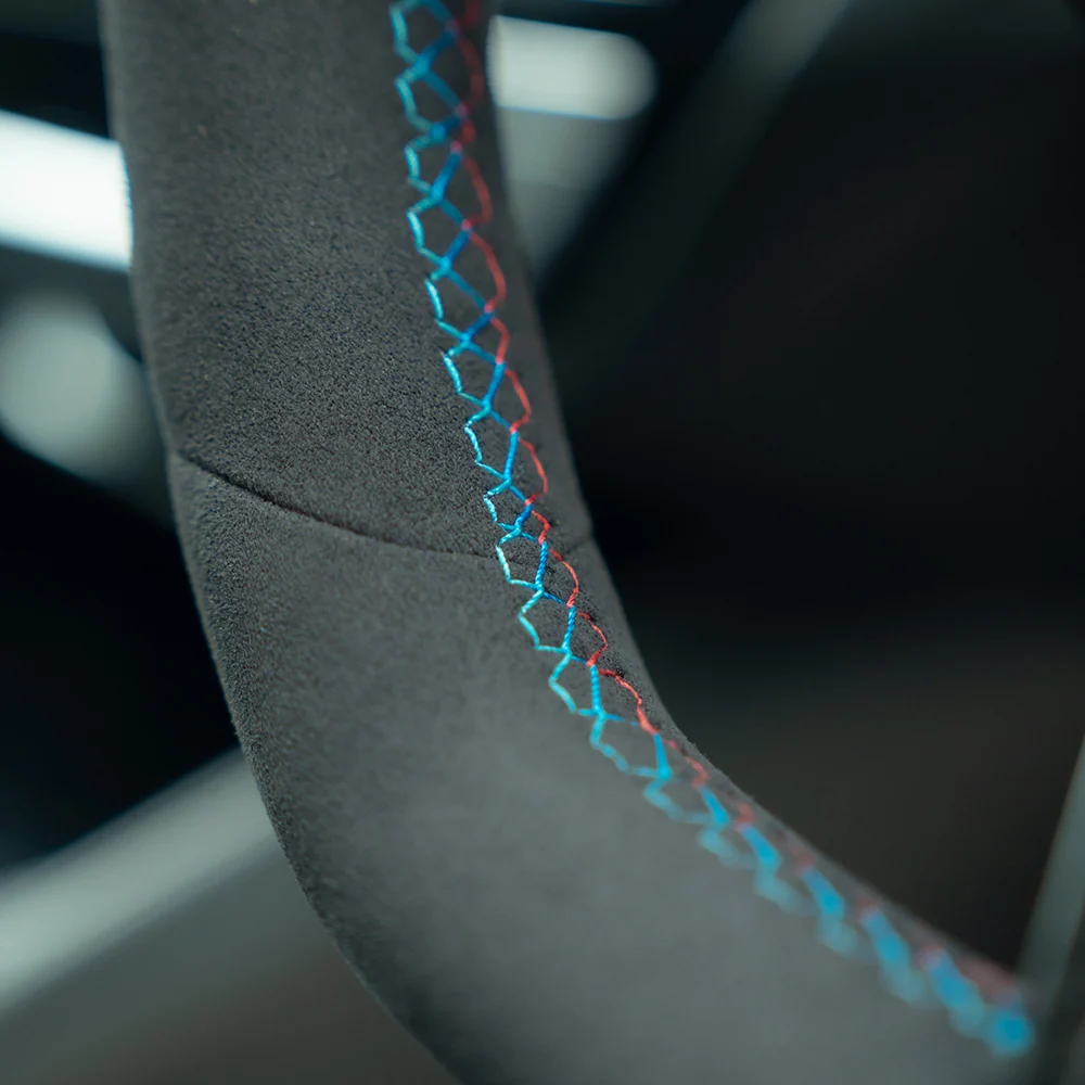 BMW GXX LCI ALCANTARA FLAT BOTTOM CUSTOM STEERING WHEEL-Custom Steering Wheels-CT CARBON-CT Carbon - High-quality carbon fiber and gloss black aerodynamic parts for premium sports and luxury vehicles.