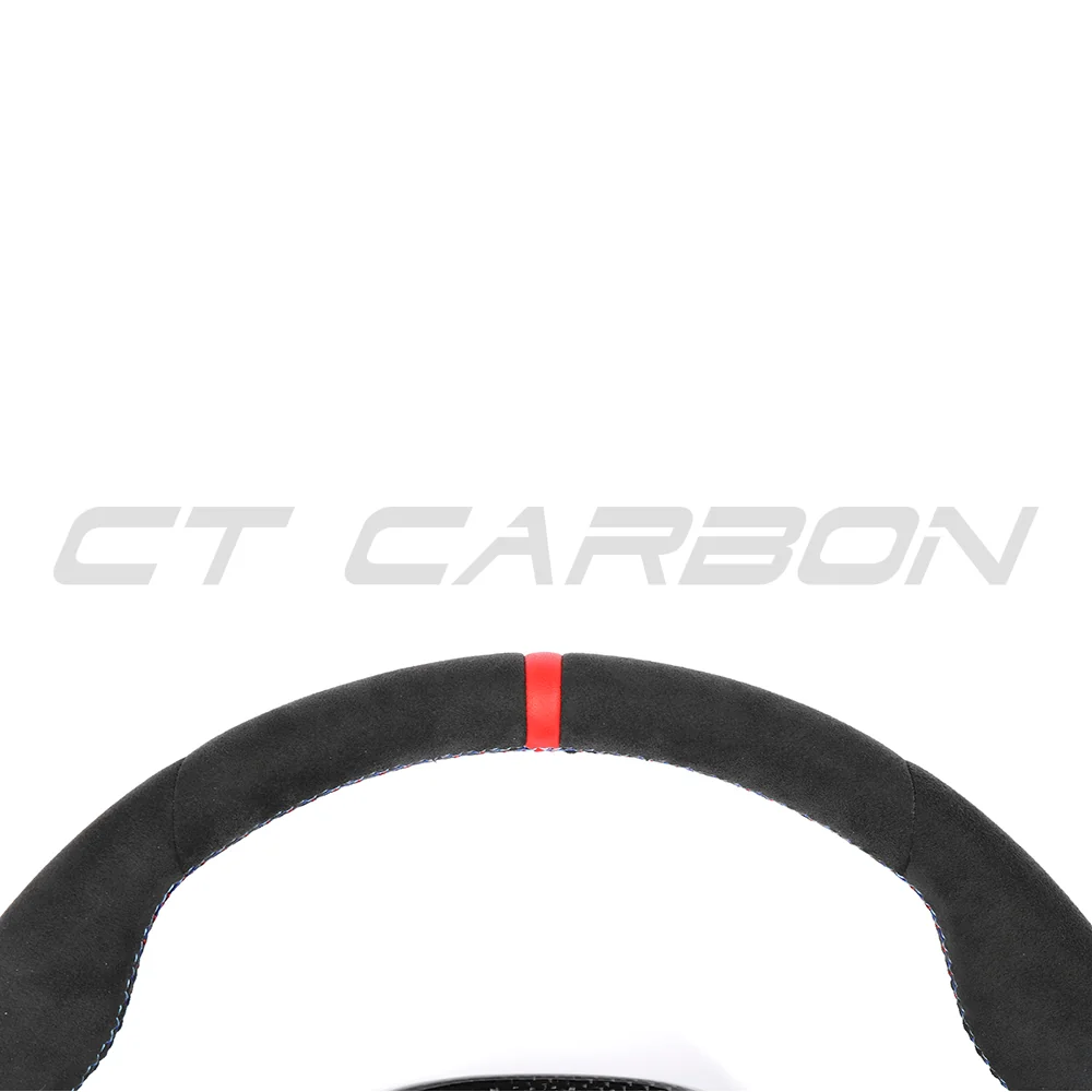 BMW GXX LCI ALCANTARA FLAT BOTTOM CUSTOM STEERING WHEEL-Custom Steering Wheels-CT CARBON-CT Carbon - High-quality carbon fiber and gloss black aerodynamic parts for premium sports and luxury vehicles.