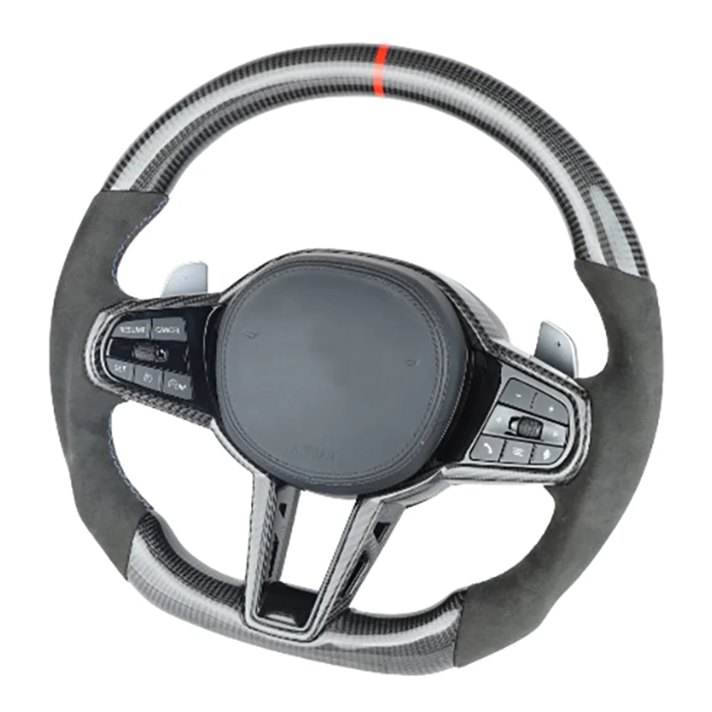 BMW GXX LCI CARBON FIBRE / ALCANTARA FLAT BOTTOM CUSTOM STEERING WHEEL-Custom Steering Wheels-CT CARBON-CT Carbon - High-quality carbon fiber and gloss black aerodynamic parts for premium sports and luxury vehicles.