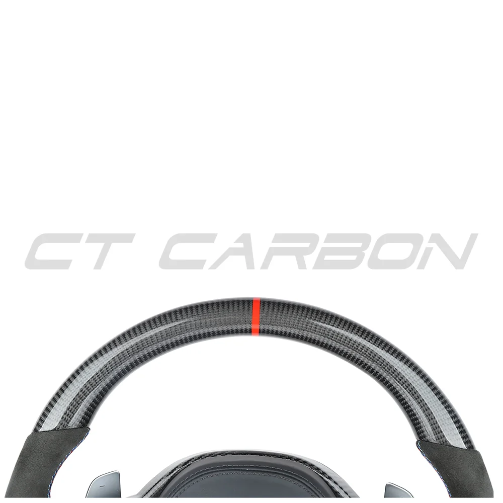 BMW GXX LCI CARBON FIBRE / ALCANTARA FLAT BOTTOM CUSTOM STEERING WHEEL-Custom Steering Wheels-CT CARBON-CT Carbon - High-quality carbon fiber and gloss black aerodynamic parts for premium sports and luxury vehicles.