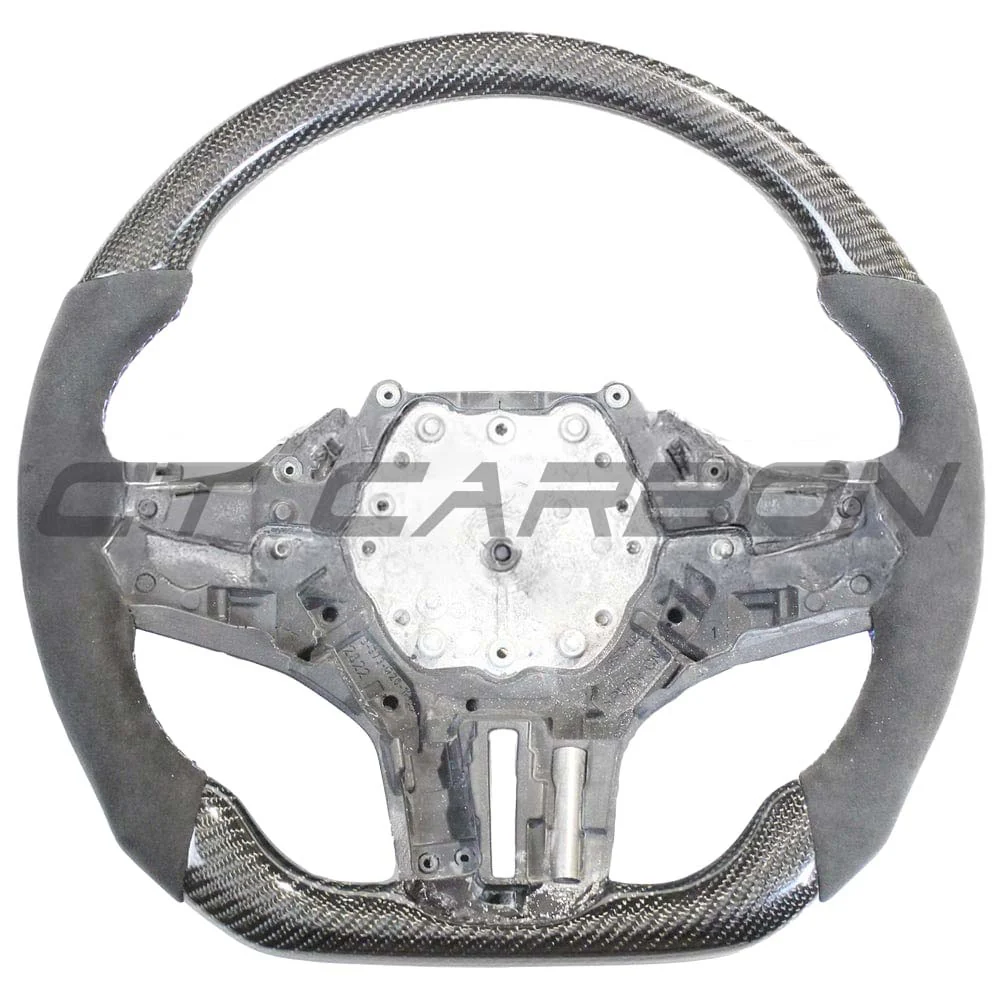 BMW Gxx M2,M3,M4 1,2,3,4 SERIES CARBON FIBRE / ALCANTARA FLAT BOTTOM STEERING WHEEL WITH HEATING