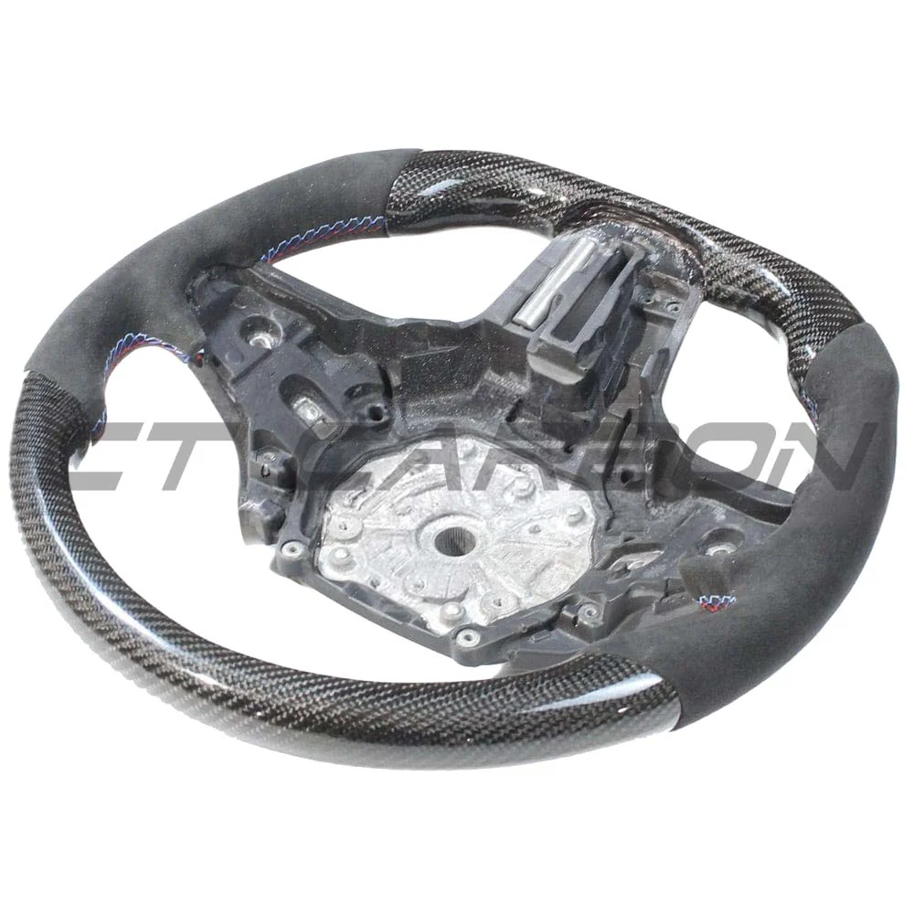 BMW Gxx M2,M3,M4 1,2,3,4 SERIES CARBON FIBRE / ALCANTARA FLAT BOTTOM STEERING WHEEL WITH HEATING