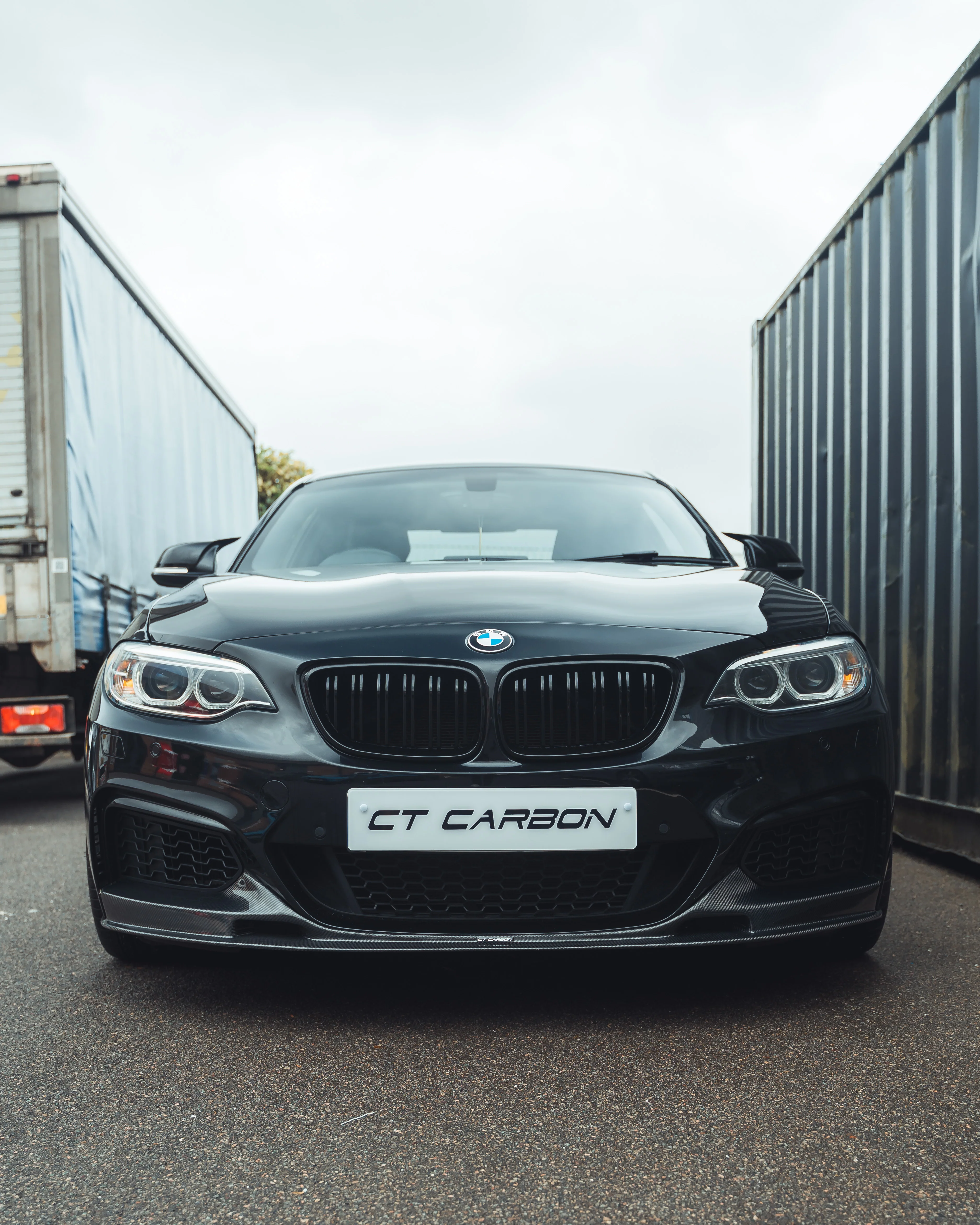 BMW M2 F87 & F22 2 SERIES DOUBLE SLAT BLACK GRILLES-Grille-BLAK BY CT-CT Carbon - High-quality carbon fiber and gloss black aerodynamic parts for premium sports and luxury vehicles.