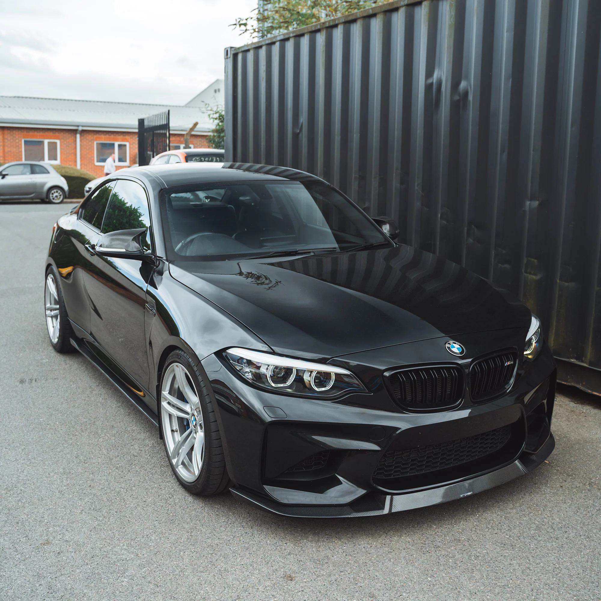 BMW M2 F87 N55(OG) CARBON FIBRE SPLITTER - M4 CS STYLE-Splitter-CT CARBON-CT Carbon - High-quality carbon fiber and gloss black aerodynamic parts for premium sports and luxury vehicles.
