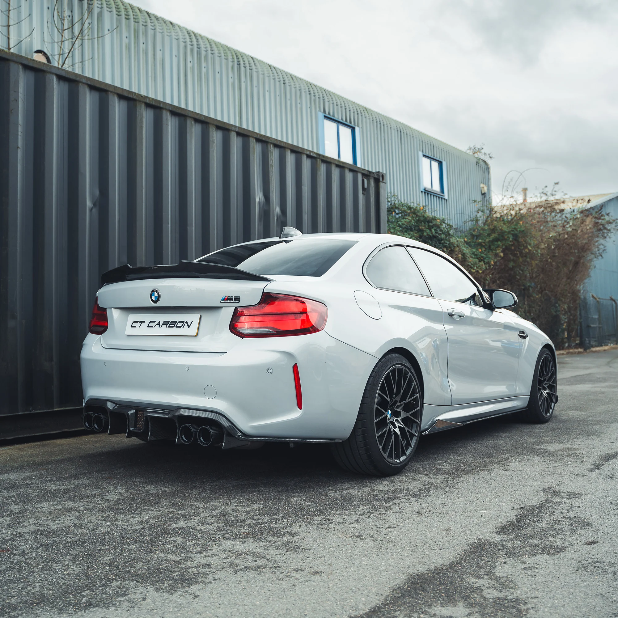 BMW M2/M2C F87 AGGRESSIVE CARBON FIBRE DIFFUSER-Diffuser-CT CARBON-CT Carbon - High-quality carbon fiber and gloss black aerodynamic parts for premium sports and luxury vehicles.