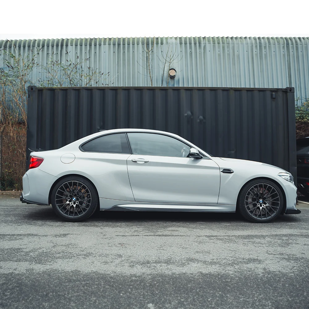 BMW M2/M2C F87 CARBON FIBRE SIDE SKIRTS - MT STYLE-Side Skirts-CT CARBON-CT Carbon - High-quality carbon fiber and gloss black aerodynamic parts for premium sports and luxury vehicles.