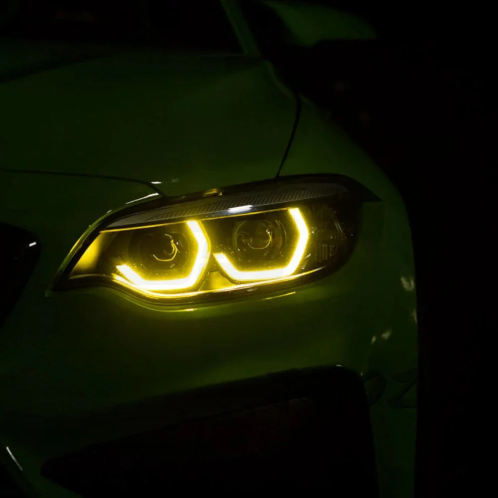 BMW M2/M2C F87 LCI YELLOW ADAPTIVE DRL MODULE SET (2018-2021)-DRL-CT CARBON-CT Carbon - High-quality carbon fiber and gloss black aerodynamic parts for premium sports and luxury vehicles.