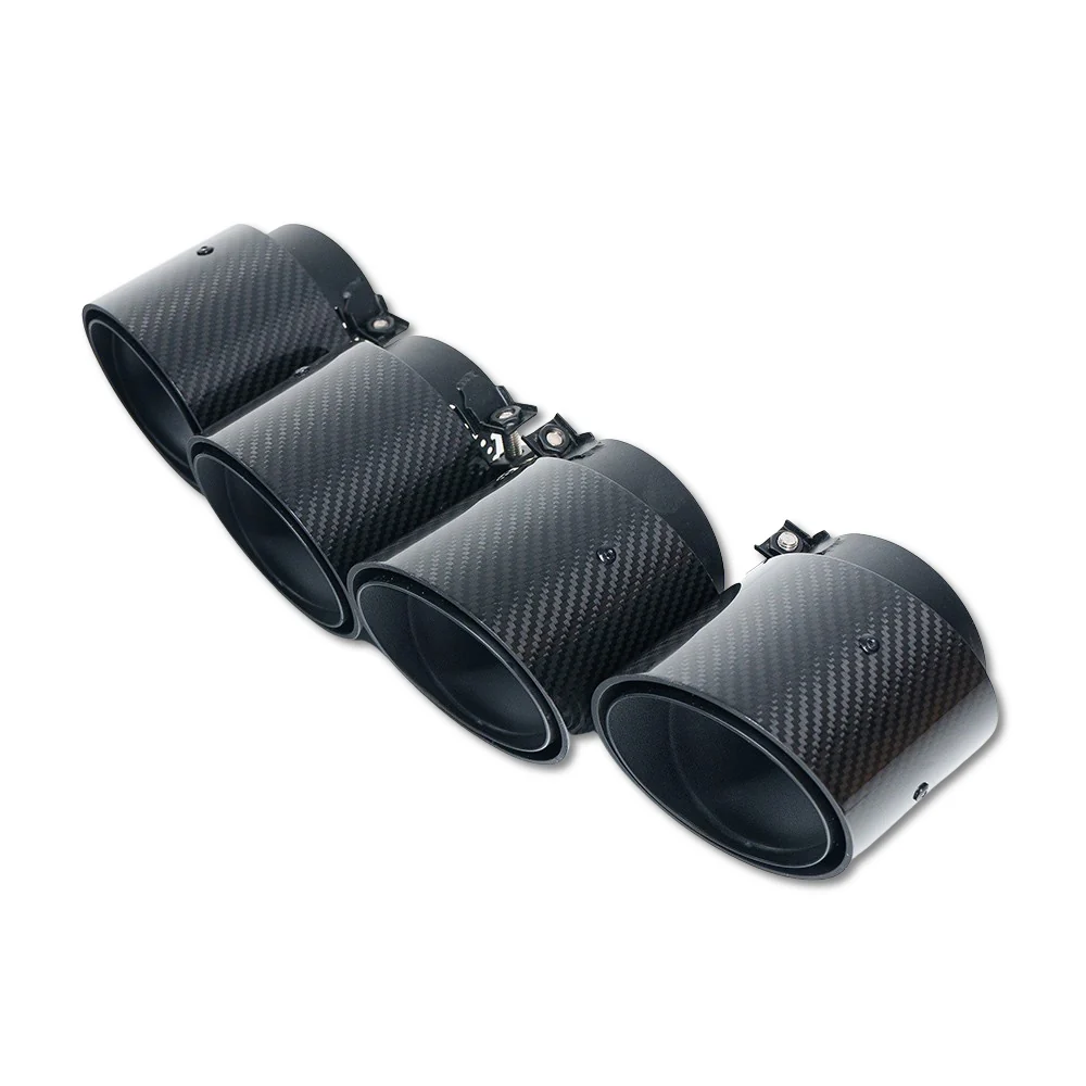 BMW M2, M3, M4 G87/G80/G81/G82/G83 CARBON EXHAUST TIPS - BLACK SLASH CUT (SET OF 4)