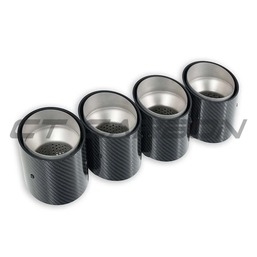 BMW M2, M3, M4 G87/G80/G81/G82/G83 CARBON EXHAUST TIPS - CHROME SLASH CUT (SET OF 4)