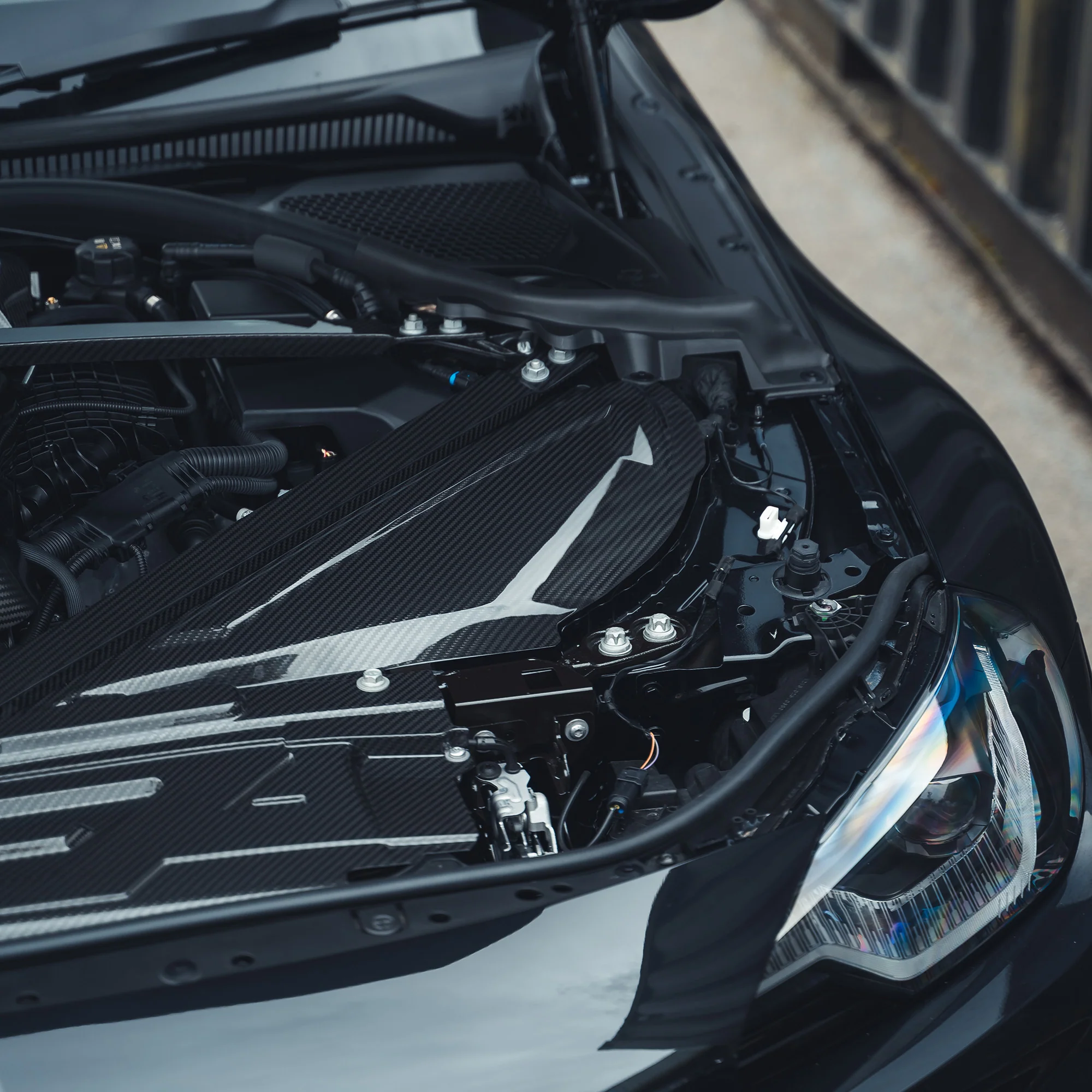 BMW M2 M3 & M4 G87/G80/G81/G82/G83 CARBON FIBRE AIR INTAKE COVER-Accessories-CT CARBON-CT Carbon - High-quality carbon fiber and gloss black aerodynamic parts for premium sports and luxury vehicles.