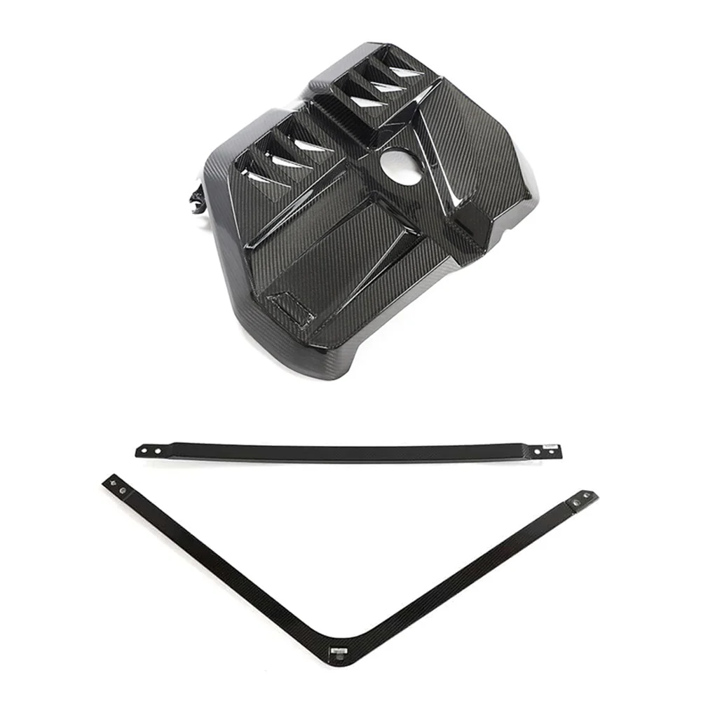 BMW M2 M3 & M4 G87/G80/G81/G82/G83 CARBON FIBRE ENGINE DRESS UP KIT V2-Accessories-CT CARBON-CT Carbon - High-quality carbon fiber and gloss black aerodynamic parts for premium sports and luxury vehicles.