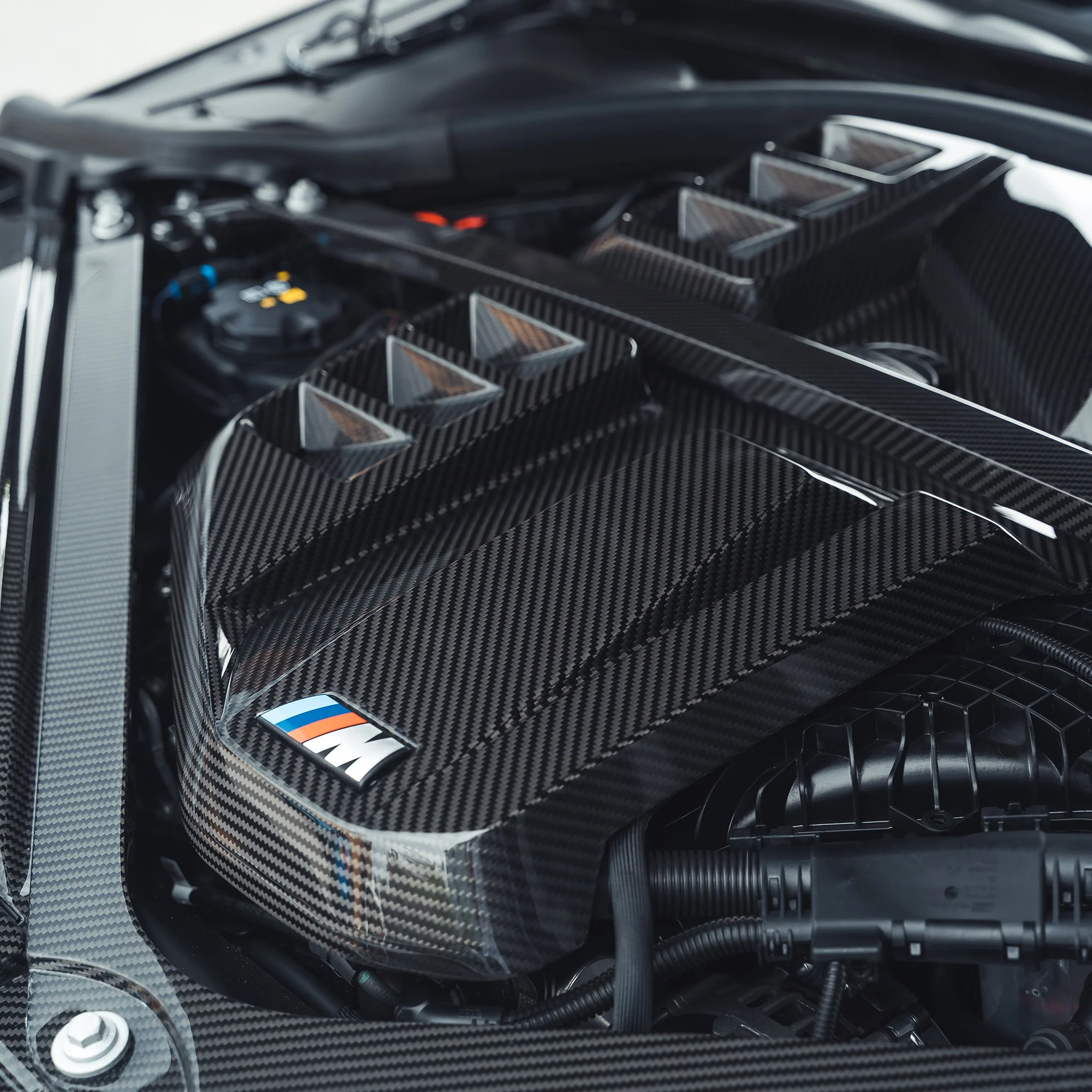BMW M2 M3 & M4 G87/G80/G81/G82/G83 CARBON FIBRE ENGINE DRESS UP KIT V2-Accessories-CT CARBON-CT Carbon - High-quality carbon fiber and gloss black aerodynamic parts for premium sports and luxury vehicles.