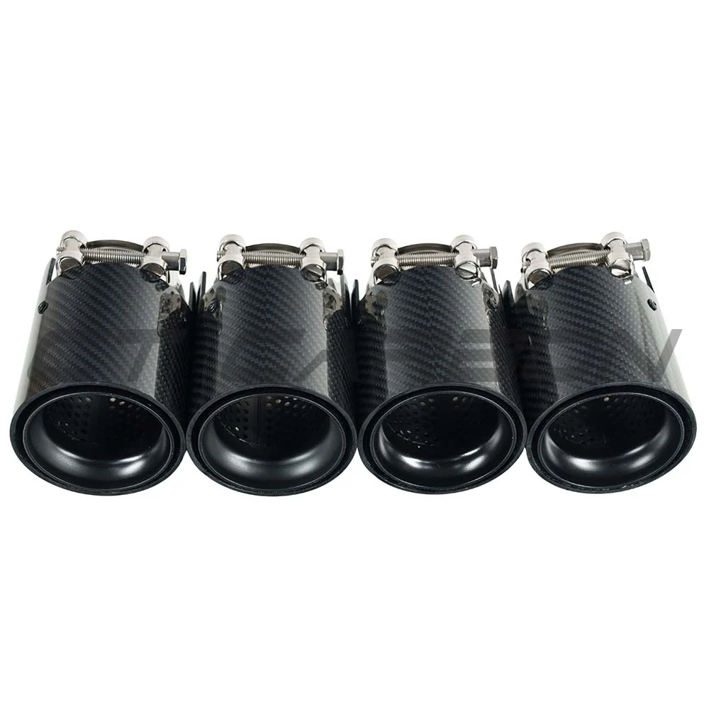 BMW M2/M3/M4/M5 F10/F80/F82/F83/F87 CARBON FIBRE EXHAUST TIPS - BLACK x4