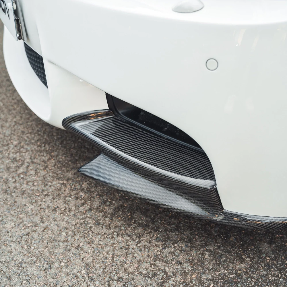 BMW M3 E92/E90 CARBON FRONT CANARD SPLITTERS - MP STYLE-Splitter-CT CARBON-CT Carbon - High-quality carbon fiber and gloss black aerodynamic parts for premium sports and luxury vehicles.