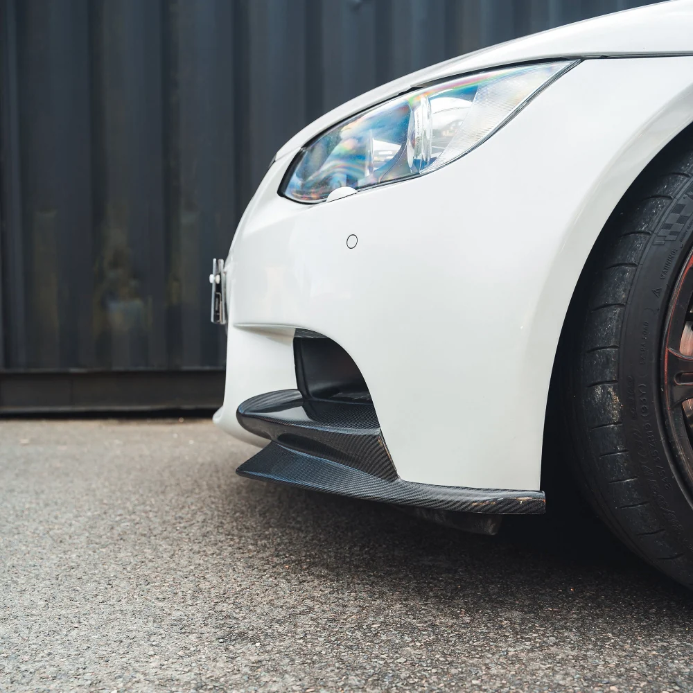 BMW M3 E92/E90 CARBON FRONT CANARD SPLITTERS - MP STYLE-Splitter-CT CARBON-CT Carbon - High-quality carbon fiber and gloss black aerodynamic parts for premium sports and luxury vehicles.